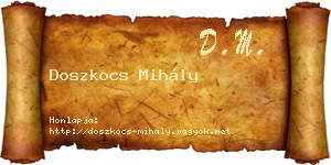 Doszkocs Mihály névjegykártya