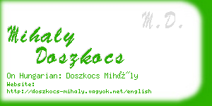 mihaly doszkocs business card